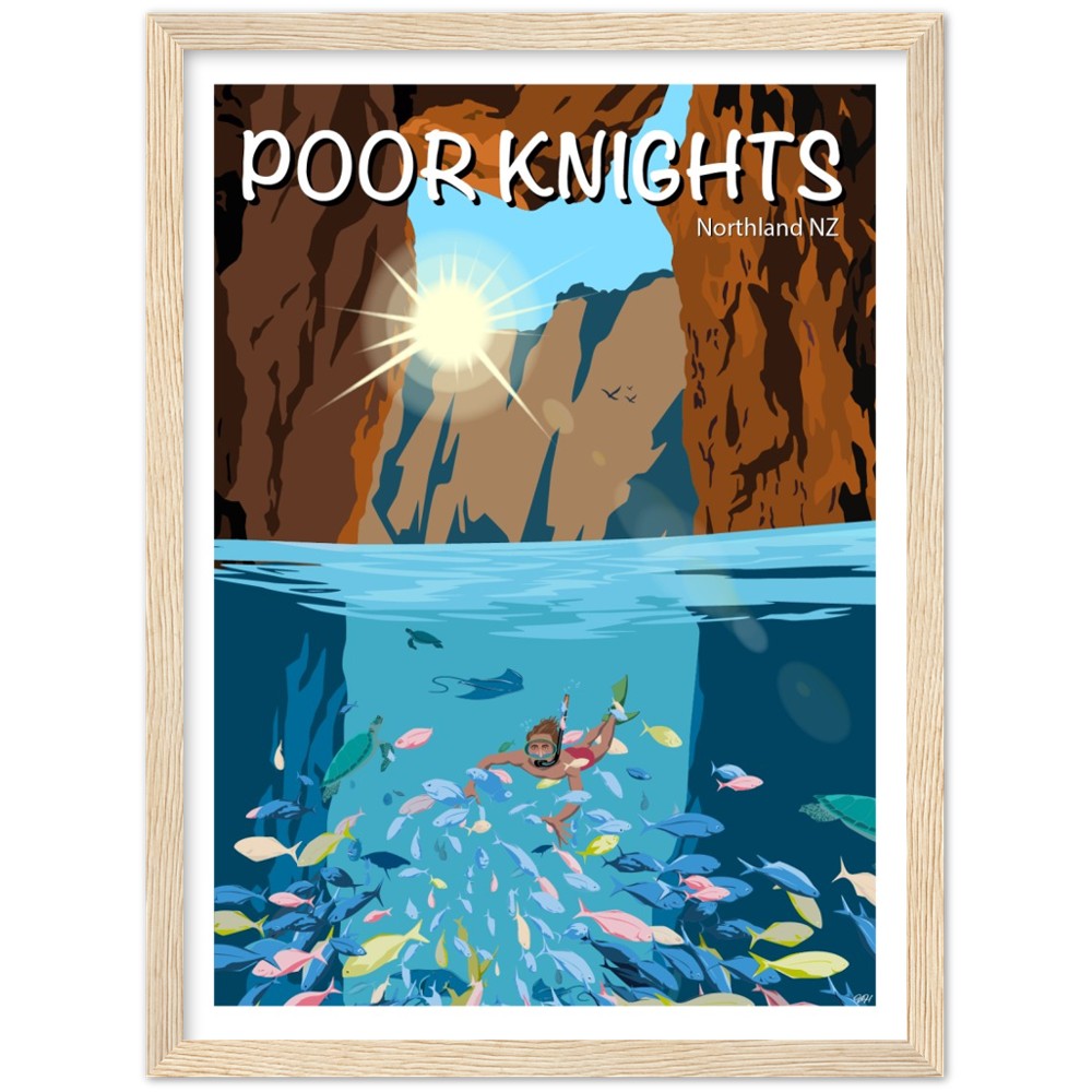 Poor Knights Travel Poster, New Zealand