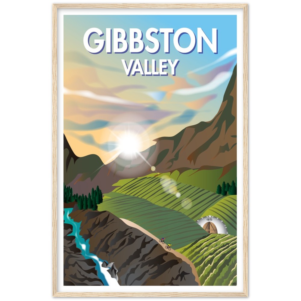 Gibbston Valley New Zealand Travel Poster