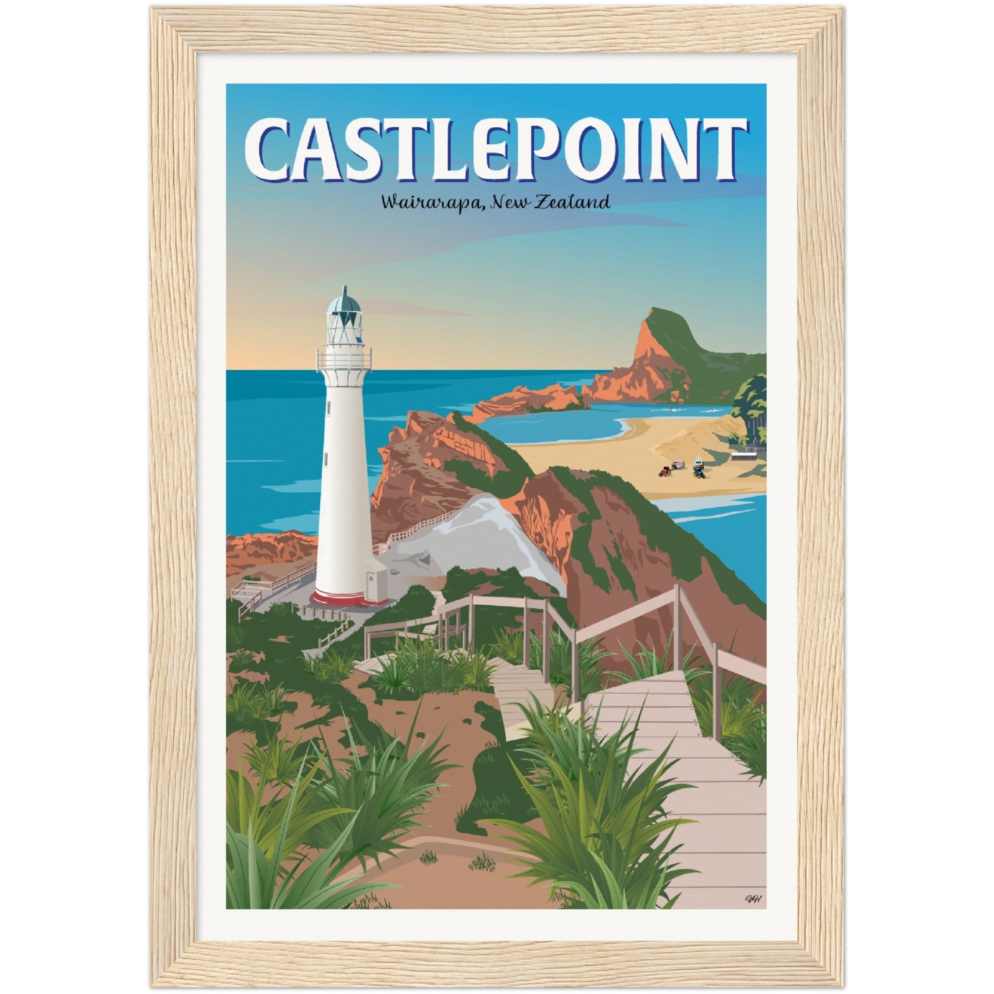 Castlepoint - Wairarapa, New Zealand - Travel Poster