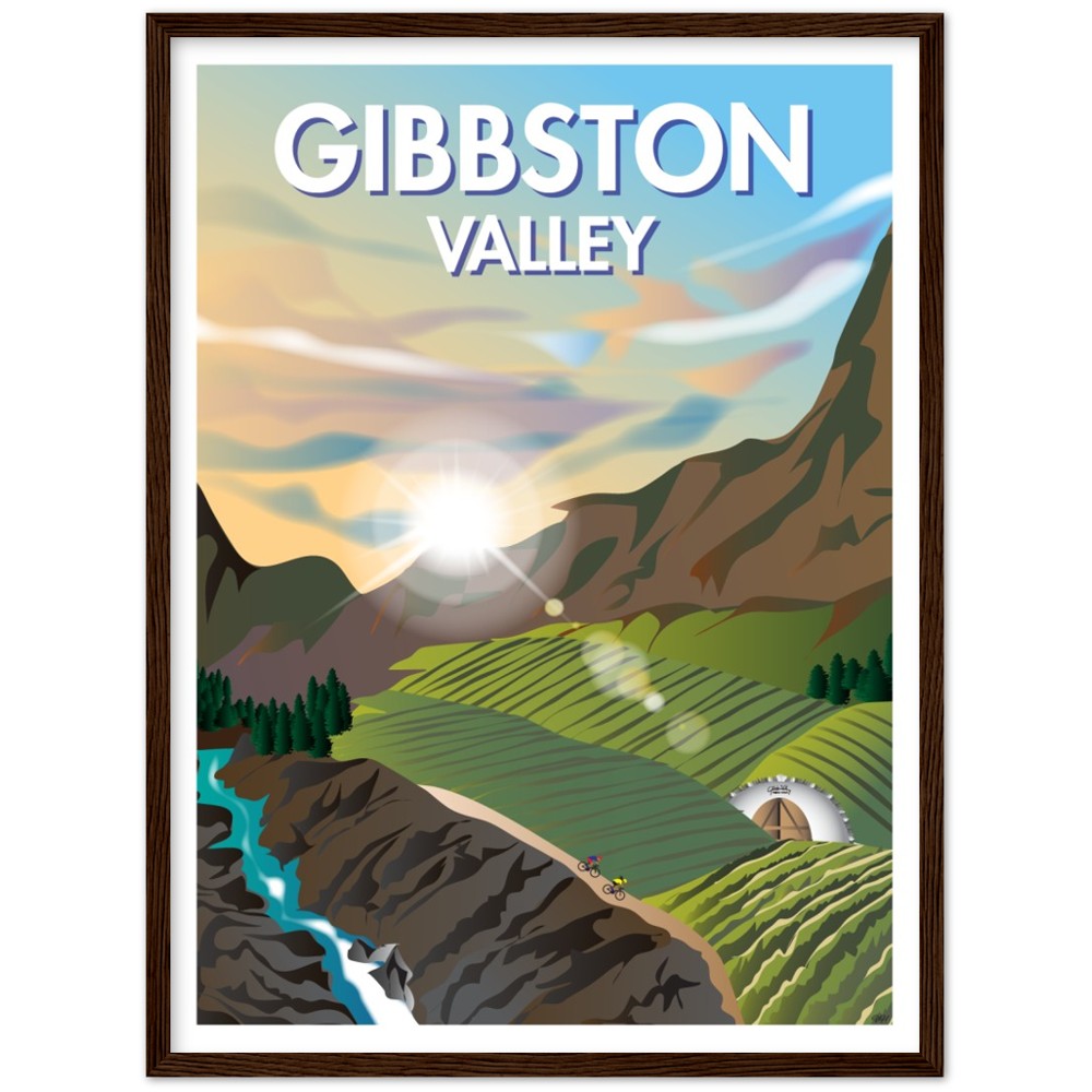Gibbston Valley New Zealand Travel Poster