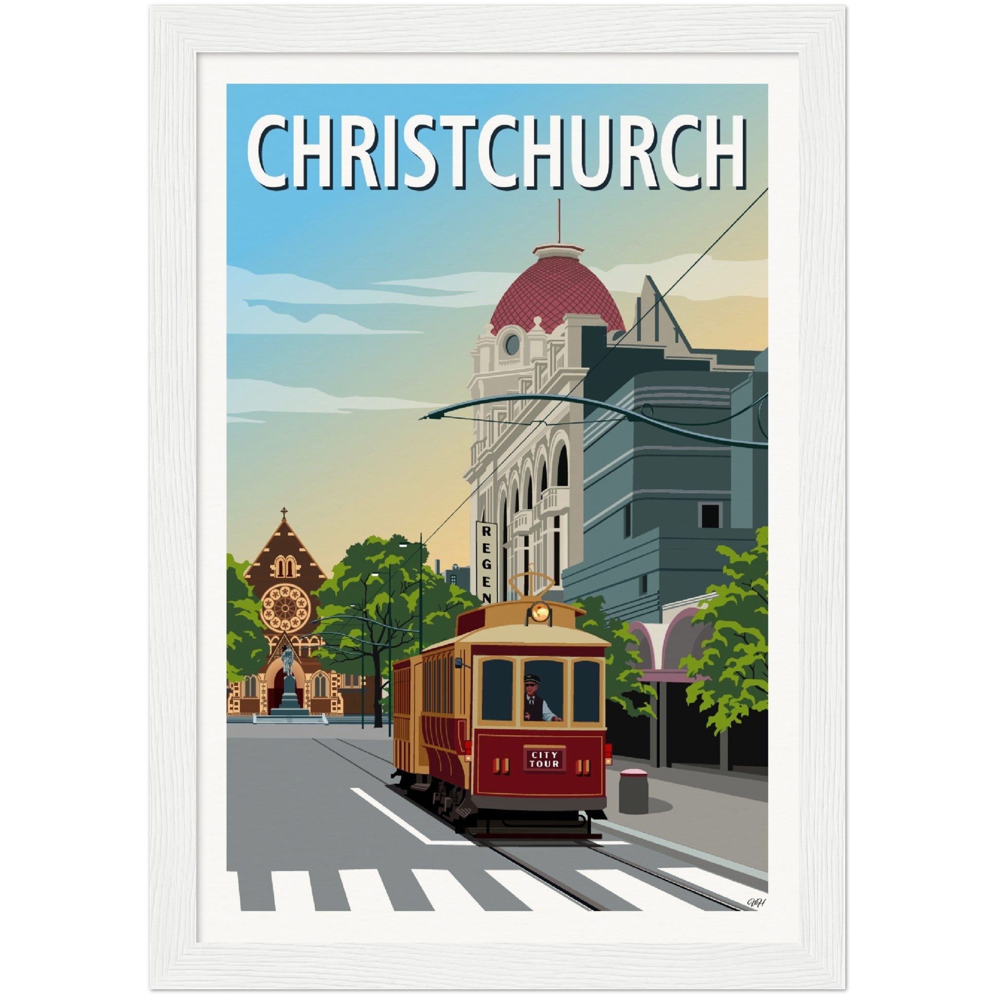 Christchurch Travel Poster, New Zealand