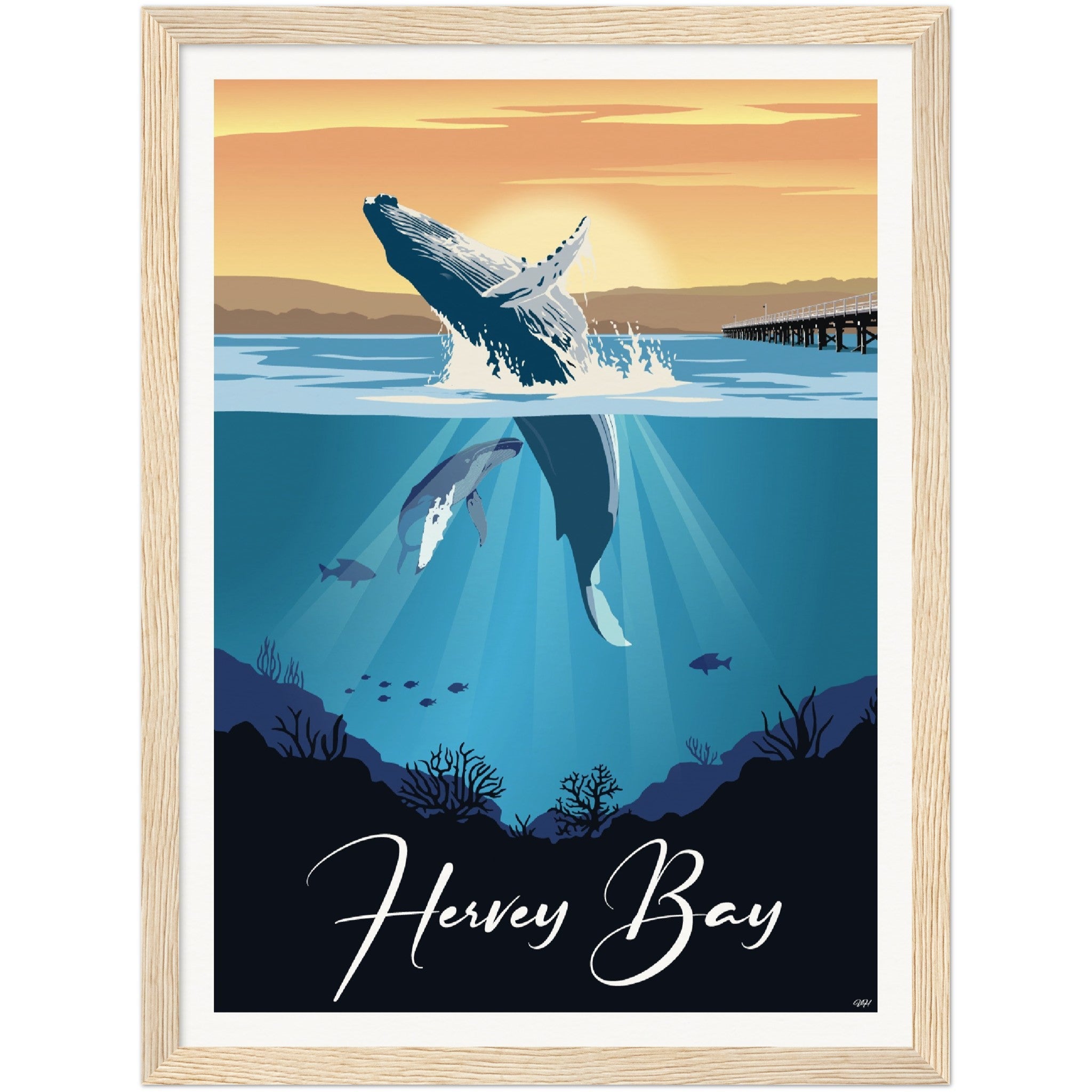 Hervey Bay Travel Poster, Queensland - Australia