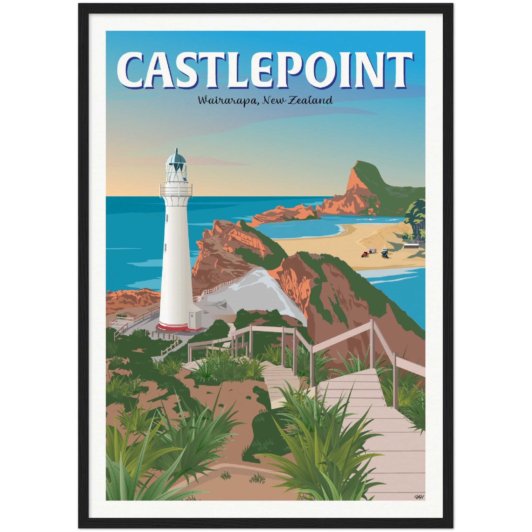 Castlepoint - Wairarapa, New Zealand - Travel Poster