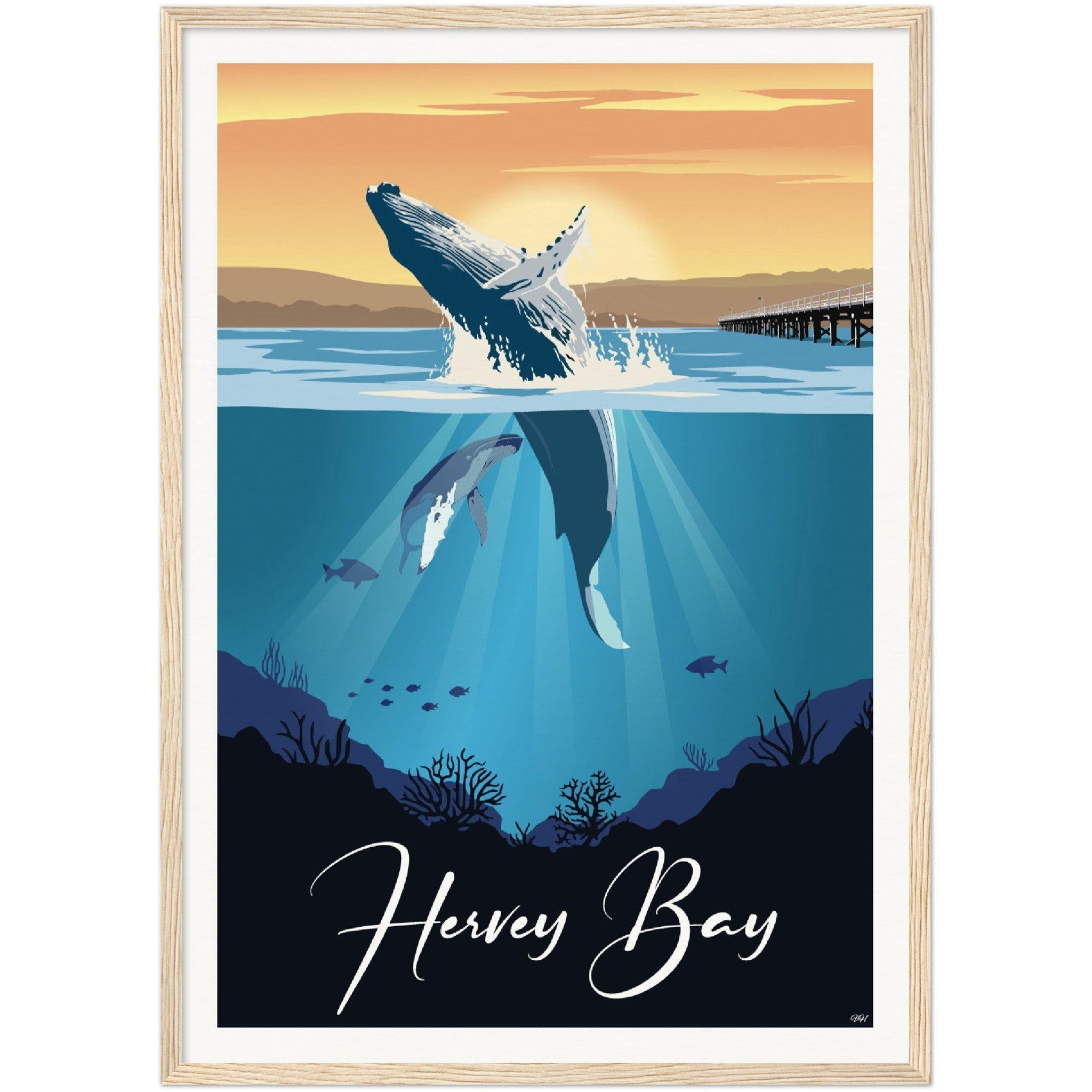 Hervey Bay Travel Poster, Queensland - Australia